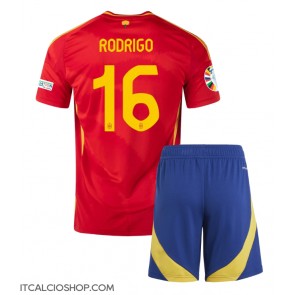 Spagna Rodri Hernandez #16 Prima Maglia Bambino Europei 2024 Manica Corta (+ Pantaloni corti)